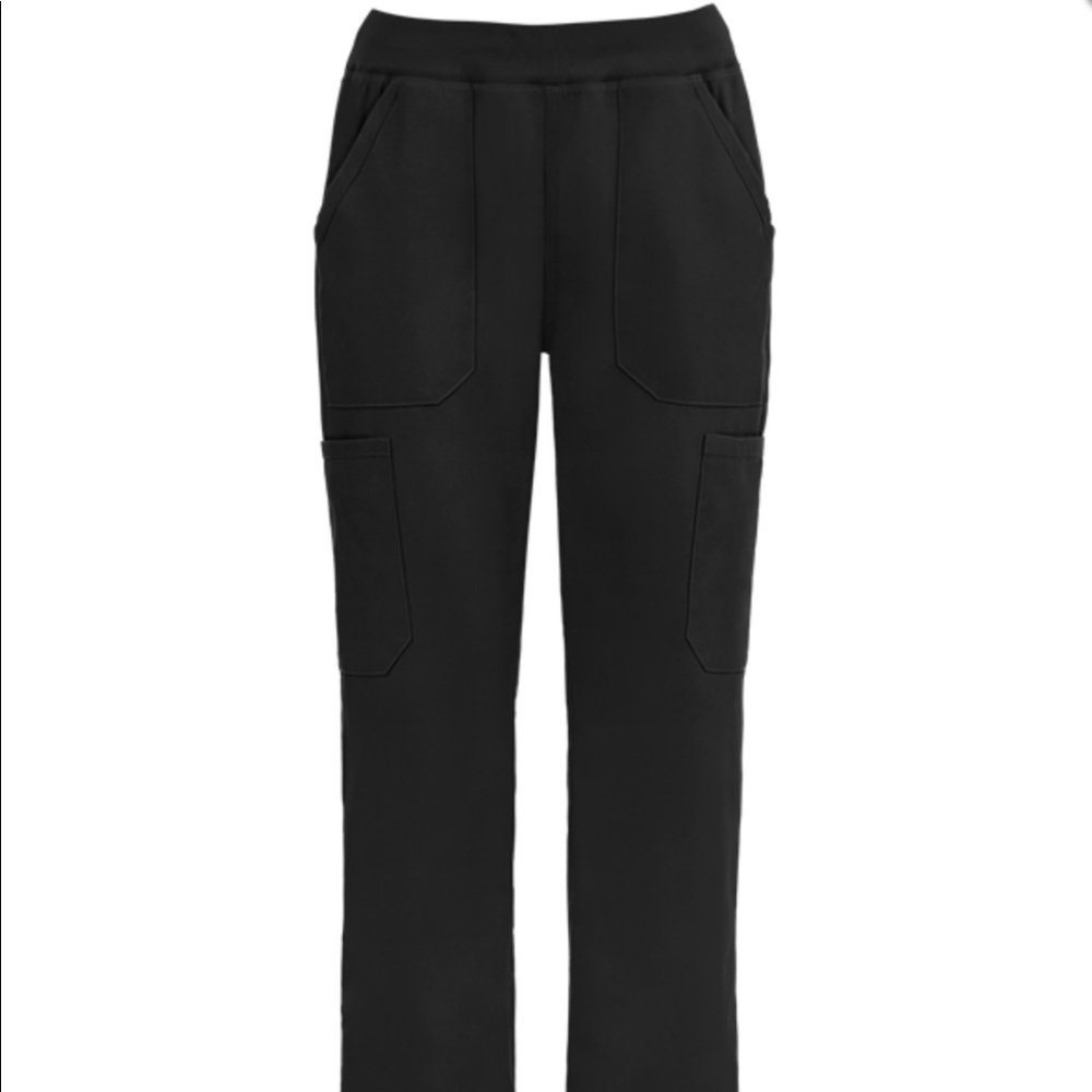 Cherokee Workwear 6 Pocket Rib Waist Pull On Cargo Stretch Scrub Pants, XS, EUC